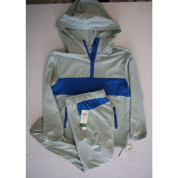 Ocean Current Big Boy's Sz L Gray Active 1/4 Zip Pullover Hoodie & Jogger Pants - Picture 1 of 10